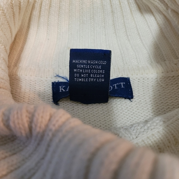 Karen Scott Women's Size LP Long Sleeve Sweater Cream & Gray - Picture 9 of 9